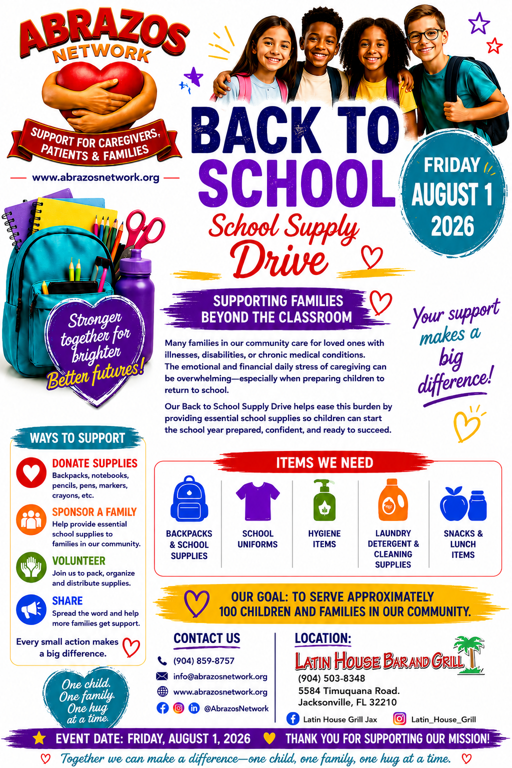 Back to School Supply Drive flyer